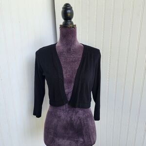 My Michelle Girls Bolero Jacket Black Knit Open Front Rayon Size M